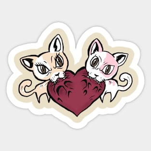 Valentine two cat Sticker